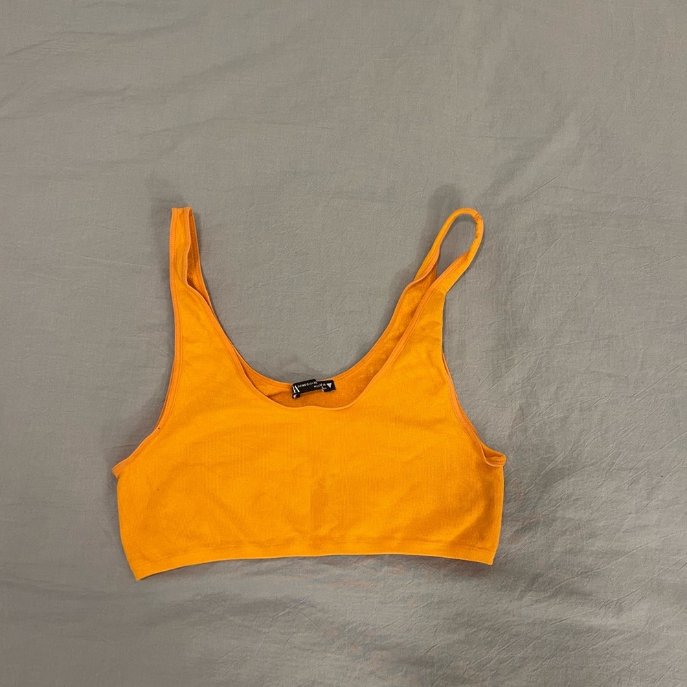 Zara Orange Cropped Tank Top